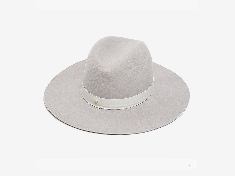 Wide-brimmed Hat Crafted From Silver Sand Virgin Wool Felt